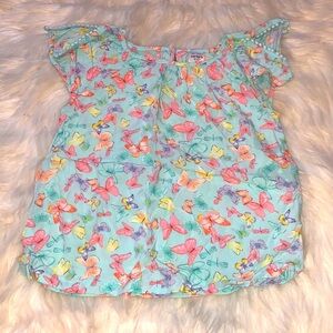 🦋Carter’s butterfly shirt with frilly sleeves🦋
